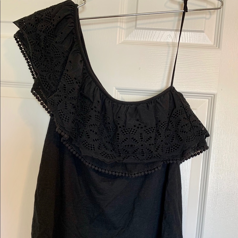 Black one shoulder top